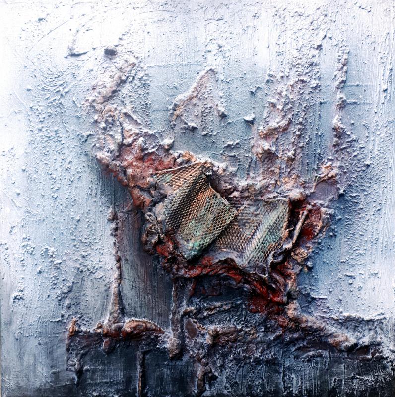 Lindwurm - Mixed Material Art, 40 x 40 cm, 2018